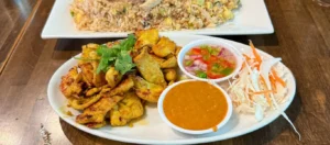 Grilled chicken with sauces and sides